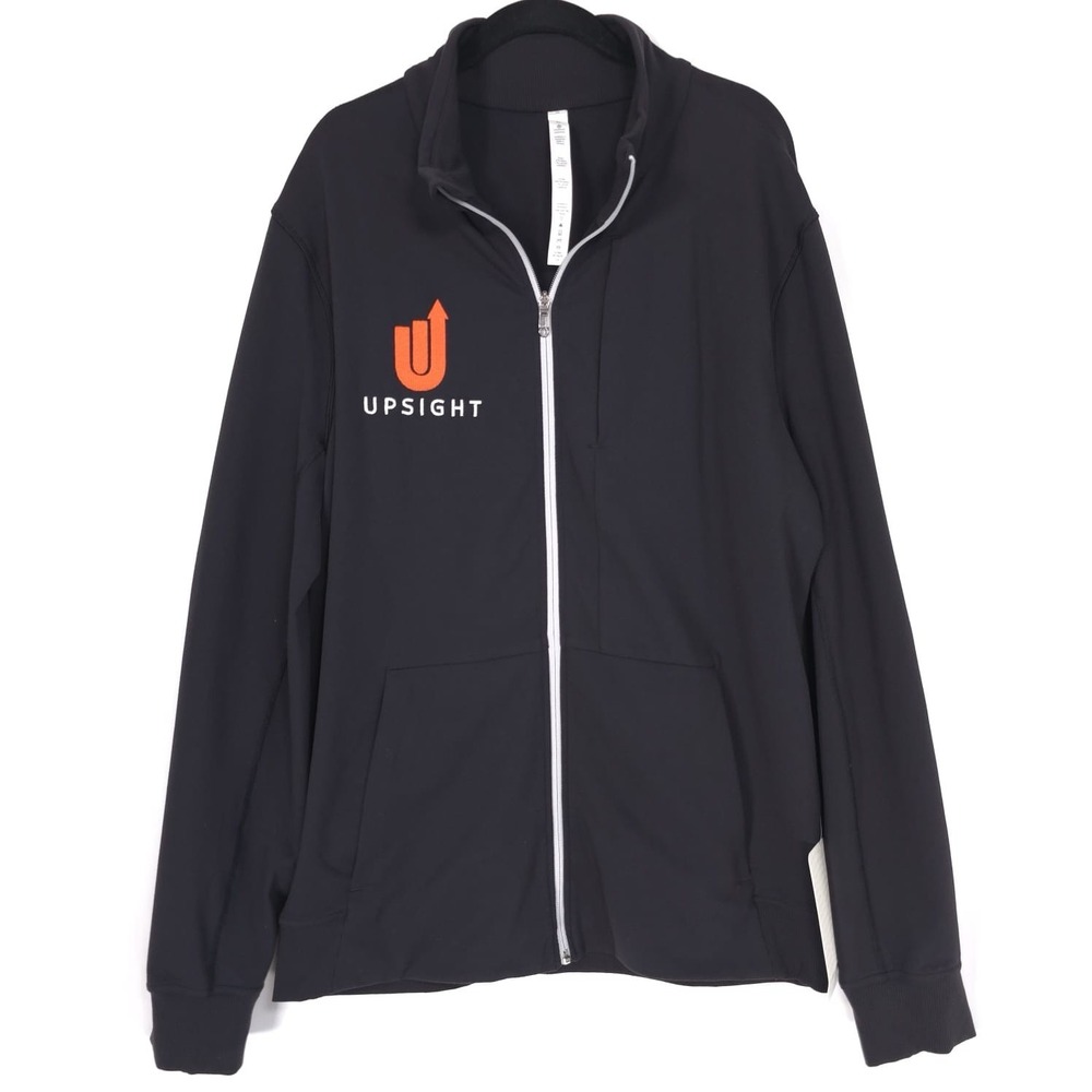 NWT LULULEMON Men's XL Full Zip Athletic Jacket UPSIGHT‎ Logo LM4XY5S Black U3